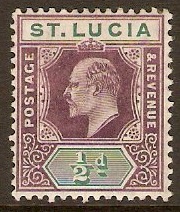 St Lucia 1904 d Dull purple and green. SG64.