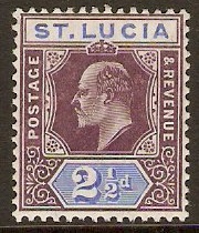 St Lucia 1904 2d Dull purple and ultramarine. SG68.