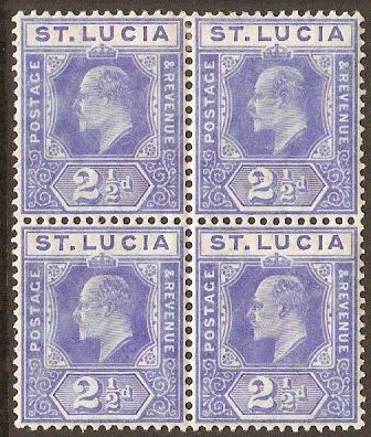 St Lucia 1904 2d Blue. SG69.