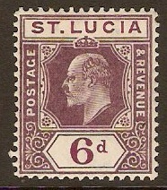 St Lucia 1904 6d Dull purple and bright purple. SG72ab.