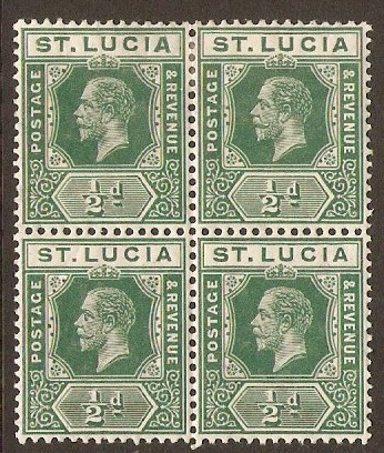 St Lucia 1912 d Deep green. SG78.