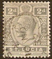 St Lucia 1912 2d Grey. SG80.