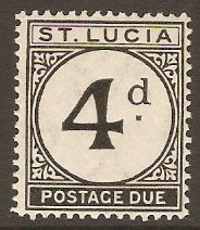 St Lucia 1933 4d Black - Postage Due. SGD5.