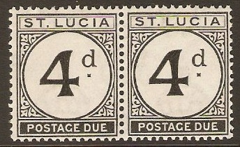 St Lucia 1933 4d Black - Postage Due. SGD5. - Click Image to Close