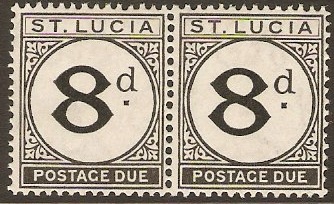 St Lucia 1933 8d Black - Postage Due. SGD6.