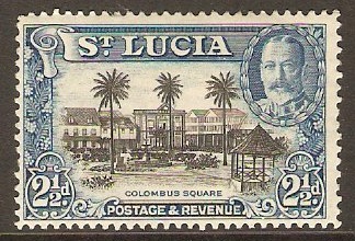 St Lucia 1936 2d Black and blue. SG117.