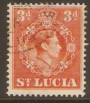 St Lucia 1938 3d orange. SG133.
