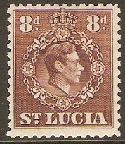 St Lucia 1938 8d. Brown. SG134c.