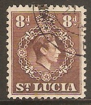St Lucia 1938 8d Brown. SG134c.