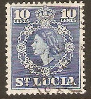 St Lucia 1953 10c Ultramarine. SG179.
