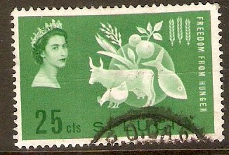 St Lucia 1963 25c Freedom from Hunger Stamp. SG194.