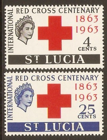 St Lucia 1963 Red Cross Centenary Set. SG195-SG196. - Click Image to Close