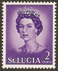 St Lucia 1964 2c Bluish violet QEII Definitive Series. SG198.