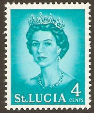 St Lucia 1964 4c Turquoise-green QEII Definitive Series. SG199. - Click Image to Close