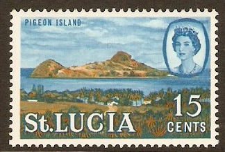 St Lucia 1964 15c QEII Definitive Series. SG205.