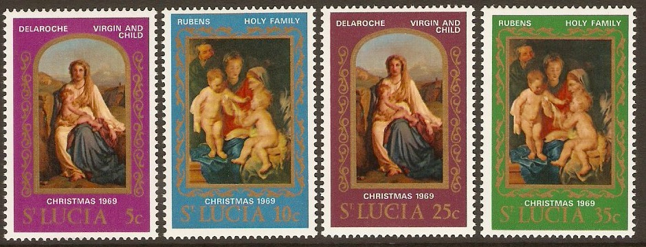 St Lucia 1969 Christmas Paintings Set. SG272-SG275.