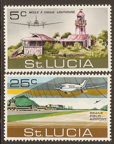 St Lucia 1971 Airport Opening Set. SG309-SG310.