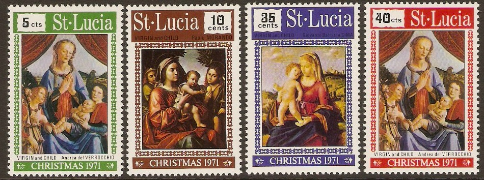 St Lucia 1971 Christmas Set. SG319-SG322.