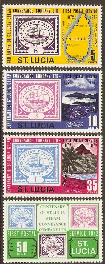 St Lucia 1972 Postal Service Anniversary Set. SG335-SG338.