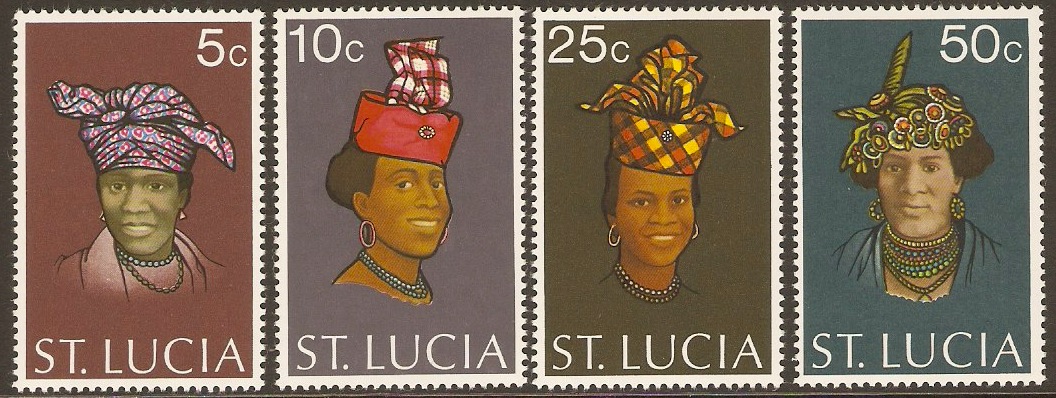 St Lucia 1973 Headdresses Set. SG345-SG348.