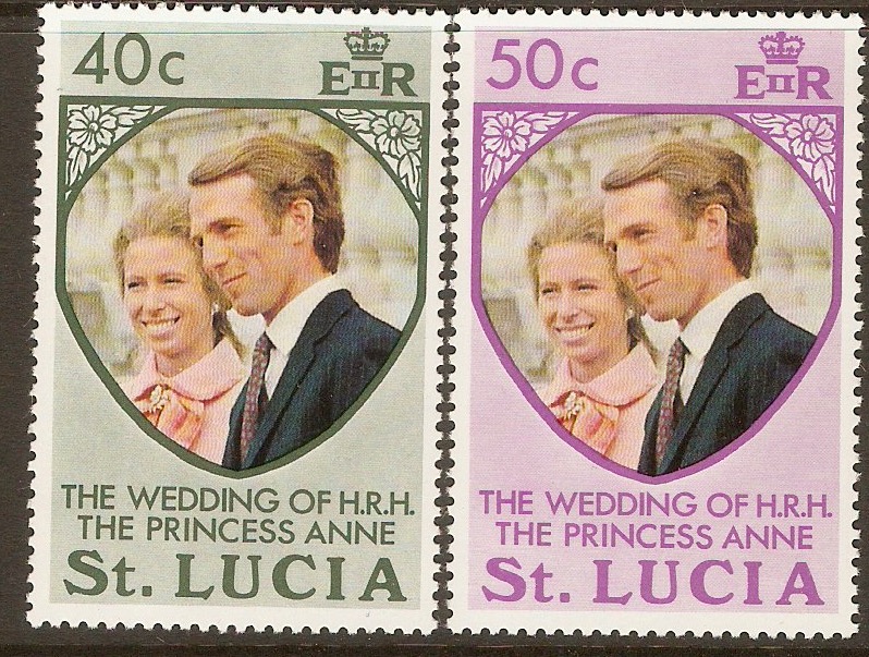 St. Lucia 1973 Royal Wedding Set. SG365-SG366.