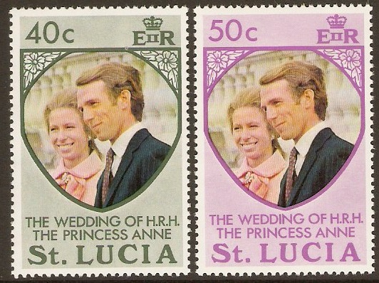 St Lucia 1973 Royal Wedding Set. SG365-SG366.