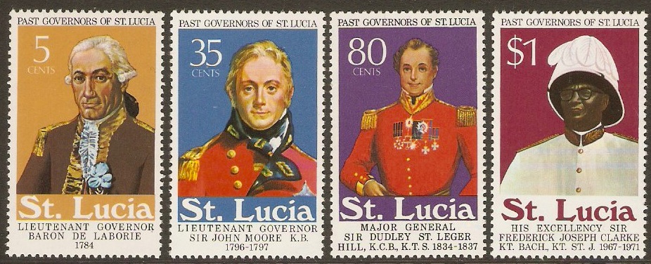 St Lucia 1974 Past Governors Set. SG379-SG382.