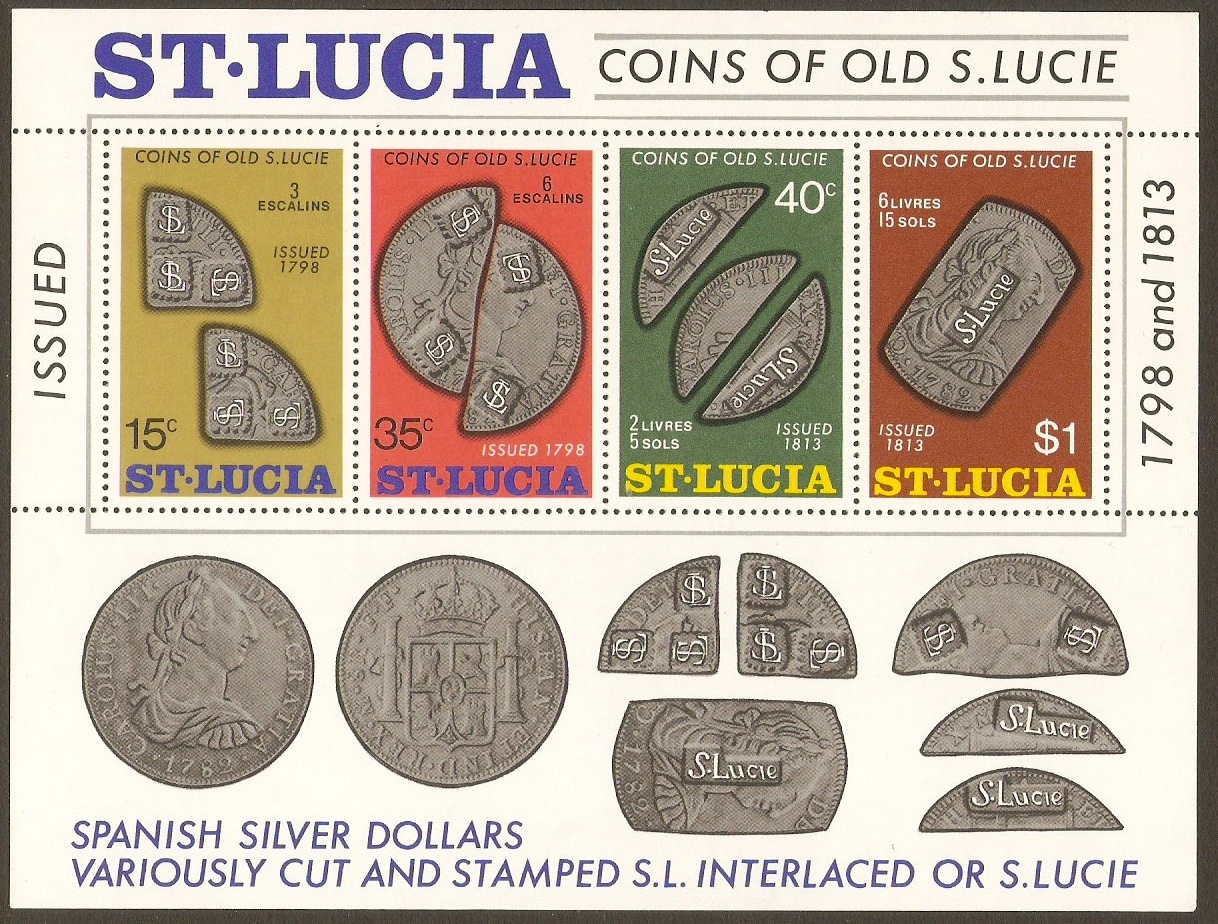 St Lucia 1974 Coins Sheet. SGMS378.