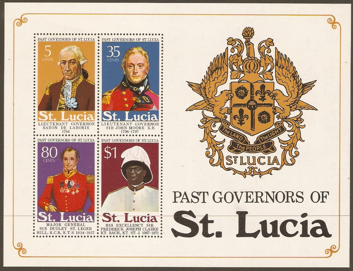 St Lucia 1974 Past Governors Sheet. SGMS383.