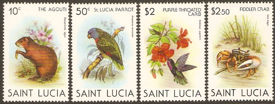 St Lucia 1981 Wildlife Set. SG571-SG574.