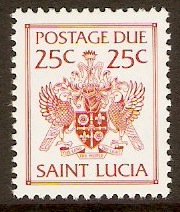 St Lucia 1981 25c Orange - Postage Due. SGD19.