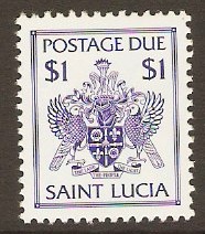 St Lucia 1981 $1 Blue - Postage Due. SGD20.
