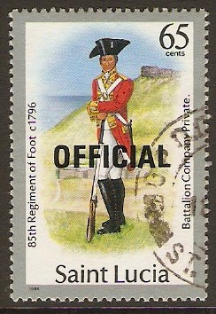 St Lucia 1985 65c Official Stamp. SGO21.