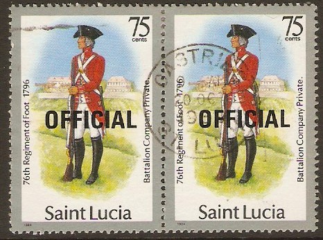 St Lucia 1985 75c Official Stamp. SGO22.