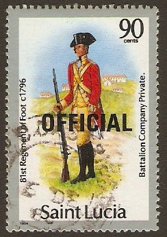 St Lucia 1985 90c Official Stamp. SGO23.