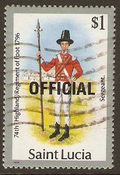 St Lucia 1985 $1 Official Stamp. SGO24.