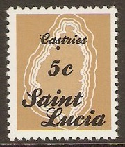 St Lucia 1987 5c Black and brown. SG924B.