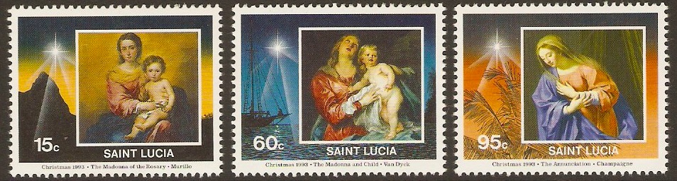 St Lucia 1993 Christmas Set. SG1100-SG1102.