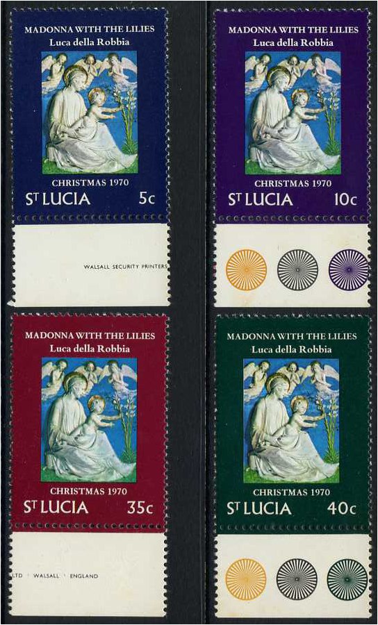 St Lucia 1970 Christmas Stamp Set. SG301-SG304.