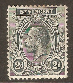 St Vincent 1913 2d Slate. SG110a.