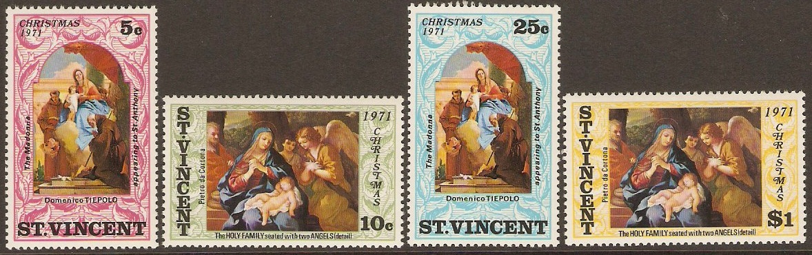 St. Vincent 1971 Christmas Stamps. SG326-SG329.