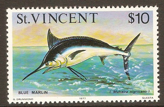 St Vincent 1975 $10 Marine Life series. SG443.