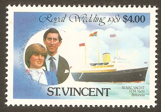 St Vincent 1981 $4 Royal Wedding series. SG672.