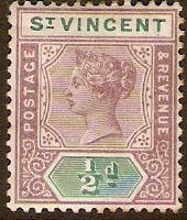 St. Vincent 1899 d Dull mauve and green. SG67.
