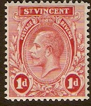 St. Vincent 1913 1d rose-red. SG109a.