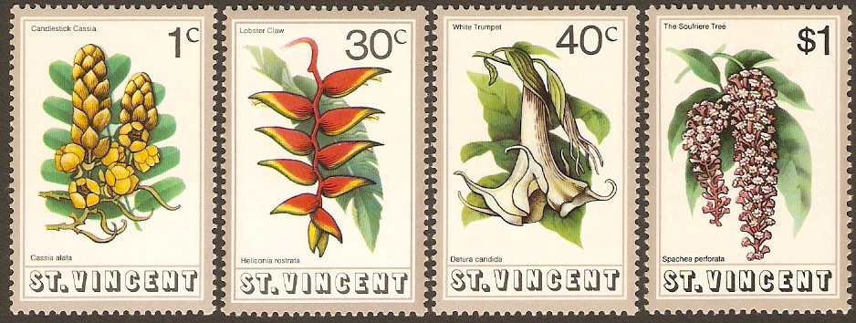 St. Vincent 1972 Flowers Set. SG344-SG347.
