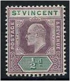 St Vincent 1904 d Dull purple and green. SG85.