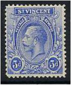 St Vincent 1921 3d Bright blue. SG134.