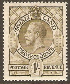 Swaziland 1933 1s olive. SG17.