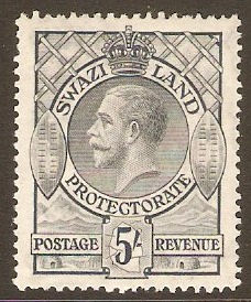 Swaziland 1933 5s Grey. SG19.